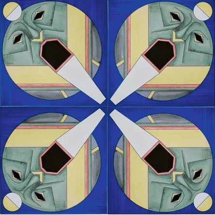 Керамическая плитка, ETHOS: За пределами. Маска3, фиолетовый, 200*200*70, Глянцевая, Гладкая (4шт/0,16м2)