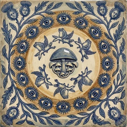 Керамическая плитка 200*200, CHIMERA. Колесо познания. Цена за набор 10шт. (0,4 кв.м)